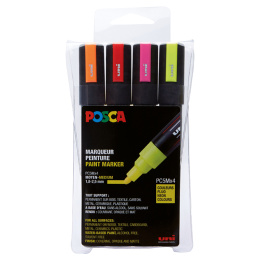 Posca PC-5M Neon 4-set i gruppen Pennor / Konstnärspennor / Illustrationsmarkers hos Pen Store (110434)