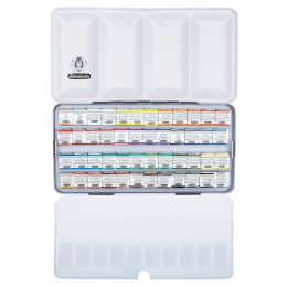Horadam Aquarell Metal 48-set i gruppen Konstnärsmaterial / Konstnärsfärger / Akvarellfärg / Akvarellfärg i kopp hos Pen Store (110730)