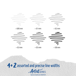 Pigment Liner 6-set i gruppen Pennor / Skriva / Fineliners hos Pen Store (110850)