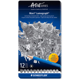 Mars Lumograph 12-set Sketching i gruppen Konstnärsmaterial / Kritor och blyerts / Grafit och blyerts hos Pen Store (110872)