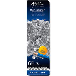 Mars Lumograph 100 6-set i gruppen Konstnärsmaterial / Kritor och blyerts / Grafit och blyerts hos Pen Store (110878)