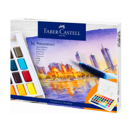 Akvarellset 36 färger helkopp + vattenpensel i gruppen Konstnärsmaterial / Färger / Akvarellfärg hos Pen Store (111745)