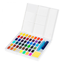 Akvarellset 48 färger helkopp + vattenpensel i gruppen Konstnärsmaterial / Konstnärsfärger / Akvarellfärg hos Pen Store (111746)