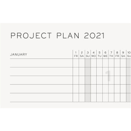 Kalender 2021 12M Weekly Planner A4 Black i gruppen Papper & Block / Kalendrar och almanackor / 12-månaderskalendrar hos Pen Store (112298)