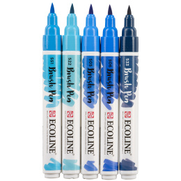 Brush Pen Blue 5-pack i gruppen Pennor / Konstnärspennor / Penselpennor hos Pen Store (112558)