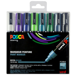 Posca PC-5M Cool tones 8-set i gruppen Pennor / Konstnärspennor / Illustrationsmarkers hos Pen Store (112632)