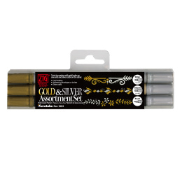 Twin Tip Gold/Silver 3-set i gruppen Skapande & Hobby / Kalligrafi / Kalligrafipennor hos Pen Store (125137)