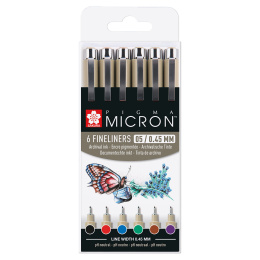 Pigma Micron 6-set 05 Basic Colours i gruppen Pennor / Skriva / Fineliners hos Pen Store (125576)