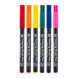 Koi Coloring Brush Pen 6-set Bright i gruppen Pennor / Skriva / Fineliners hos Pen Store (125588)