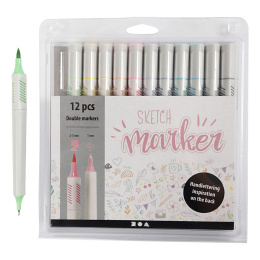 Sketch Marker Pastell 12-set i gruppen Skapande & Hobby / Kalligrafi / Letteringset hos Pen Store (126476)