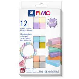 FIMO Soft Modellera 12 x 25 g Pastel colours i gruppen Skapande & Hobby / Skapa / Modellera / Ugnshärdande lera hos Pen Store (126651)