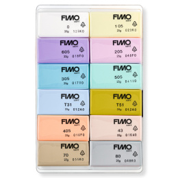 FIMO Soft Modellera 12 x 25 g Pastel colours i gruppen Skapande & Hobby / Skapa / Modellera / Ugnshärdande lera hos Pen Store (126651)