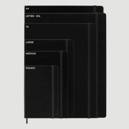 Classic Hard Cover Notebook Double Layout Large Black i gruppen Papper & Block / Skriva och anteckna / Anteckningsböcker hos Pen Store (126742)