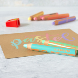 Woody 3-in-1 Färgpennor Pastell 6-set + vässare (3 år+) i gruppen Kids / Barnpennor / Färgpennor för barn hos Pen Store (127789)