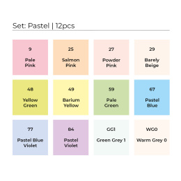Marker Pastel Tones 12-set i gruppen Pennor / Konstnärspennor / Tuschpennor hos Pen Store (127823)