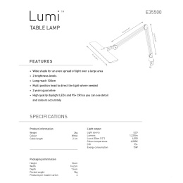 Lumi Task Lamp i gruppen Skapande & Hobby / Hobbytillbehör / Belysning hos Pen Store (127938)