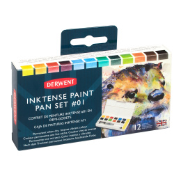 Inktense Paint Pan Set 12 halvkoppar i gruppen Konstnärsmaterial / Färger / Akvarellfärg hos Pen Store (128192)