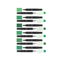 Dual-tip Marker 6-set Gröna i gruppen Pennor / Konstnärspennor / Tuschpennor hos Pen Store (128523)
