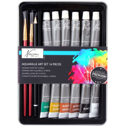 Akvarell-kit 16-set i gruppen Konstnärsmaterial / Konstnärsfärger / Akvarellfärg / Akvarellfärg på tub hos Pen Store (128534)