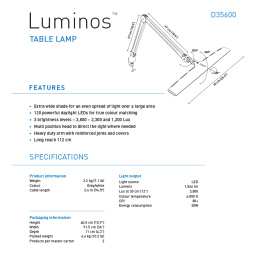 Luminos Table Lamp i gruppen Skapande & Hobby / Hobbytillbehör / Belysning hos Pen Store (129122)