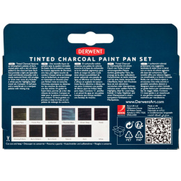 Tinted Charcoal Paint Pan 12-set halvkoppar i gruppen Konstnärsmaterial / Konstnärsfärger / Akvarellfärg / Akvarellfärg i kopp hos Pen Store (129568)