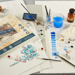 Akvarellblock Portofino 100% Bomull 300g Satin 18x26 cm 20 ark i gruppen Papper & Block / Konstnärsblock / Akvarellblock hos Pen Store (129683)