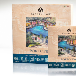 Akvarellblock Portofino 100% Bomull 300g Satin 30x30 cm 20 ark i gruppen Papper & Block / Konstnärsblock / Akvarellblock hos Pen Store (129687)