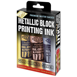 Linoleumfärg Metallic 100 ml x 3 i gruppen Skapande & Hobby / Tekniker / Linoleumtryck hos Pen Store (130574)
