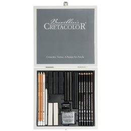 Black & White Box tecknarset i trälåda 25 delar i gruppen Konstnärsmaterial / Kritor och blyerts / Grafit och blyerts hos Pen Store (130579)
