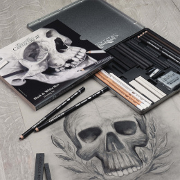 Black & White Box tecknarset 25 delar i gruppen Konstnärsmaterial / Kritor och blyerts / Grafit och blyerts hos Pen Store (130583)