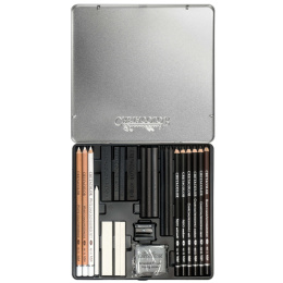 Black & White Box tecknarset i plåtask 25 delar i gruppen Konstnärsmaterial / Kritor och blyerts / Grafit och blyerts hos Pen Store (130583)
