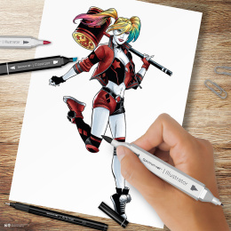 Art Kit 24-set Harley Quinn i gruppen Pennor / Konstnärspennor / Illustrationsmarkers hos Pen Store (130636)