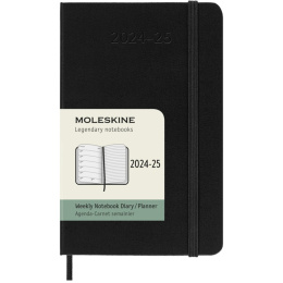 Kalender 18M WeekNote Hard Cover Pocket Black i gruppen Papper & Block / Kalendrar och almanackor / 18-månaderskalendrar hos Pen Store (130882)