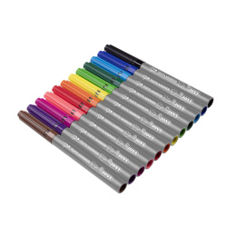 Textilpennor 12-pack (3 år+) i gruppen Skapande & Hobby / Färger / Textilfärg och textilpennor hos Pen Store (131270)