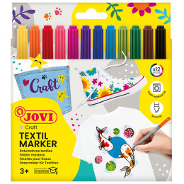 Textilpennor 12-pack (3 år+) i gruppen Skapande & Hobby / Färger / Textilfärg och textilpennor hos Pen Store (131270)