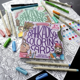 BahKadisch Coloring Cards Purple i gruppen Skapande & Hobby / Böcker / Målarböcker för vuxna hos Pen Store (131515)
