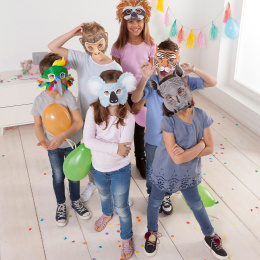 Barnmasker Exotiska djur 6-pack i gruppen Kids / Barnpyssel och kreativitet / Barnkalas hos Pen Store (131577)