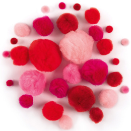 Pompoms Röd 30-pack i gruppen Skapande & Hobby / Skapa / Pyssel och DIY hos Pen Store (131633)