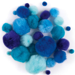 Pompoms Blå 30-pack i gruppen Skapande & Hobby / Skapa / Pyssel och DIY hos Pen Store (131634)