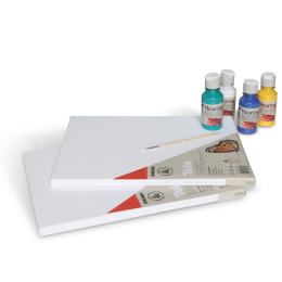 Pouring-kit Akryl 4x100ml + 2 canvas i gruppen Skapande & Hobby / Färger / Hobbyfärg hos Pen Store (132198)