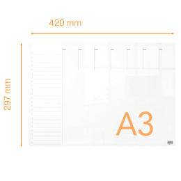 Transparent whiteboard Mini Veckoplan A3 i gruppen Skapande & Hobby / Organisera / Hemmakontor hos Pen Store (132382)