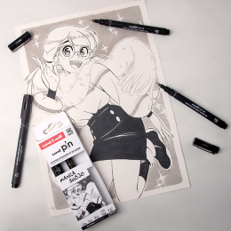 Pin Fineliner 5-set Manga Shojo i gruppen Pennor / Skriva / Fineliners hos Pen Store (132731)