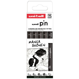 Pin Fineliner 5-set Manga Shonen i gruppen Pennor / Skriva / Fineliners hos Pen Store (132733)