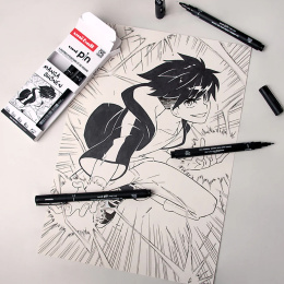 Pin Fineliner 5-set Manga Shonen i gruppen Pennor / Skriva / Fineliners hos Pen Store (132733)