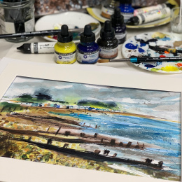 Intro Ink Akvarell set 6x29,5 ml i gruppen Konstnärsmaterial / Konstnärsfärger / Akvarellfärg / Flytande akvarellfärg hos Pen Store (132932)