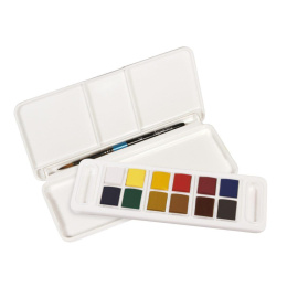 Akvarellfärg Travel set 12 ½ - koppar i gruppen Konstnärsmaterial / Konstnärsfärger / Akvarellfärg / Akvarellfärg i kopp hos Pen Store (132936)