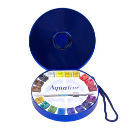 Akvarellfärg Travel set Tin 18 ½ - koppar i gruppen Konstnärsmaterial / Konstnärsfärger / Akvarellfärg / Akvarellfärg i kopp hos Pen Store (132937)