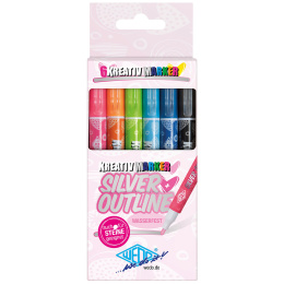 Creative Outline Markers 6-pack Silver i gruppen Pennor / Konstnärspennor / Tuschpennor hos Pen Store (133006)