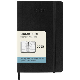 12M Monthly Kalender 2025 Softcover Pocket Black i gruppen Papper & Block / Kalendrar och almanackor / 12-månaderskalendrar hos Pen Store (133778)