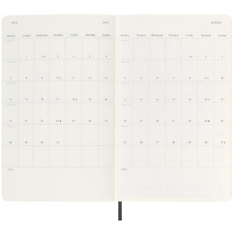 12M Weekly Planner Horizontal 2025 Hardcover Large Black i gruppen Papper & Block / Kalendrar och almanackor / 12-månaderskalendrar hos Pen Store (133788)